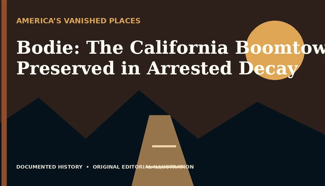 Bodie: The California Boomtown Preserved in Arrested Decay — original editorial illustration