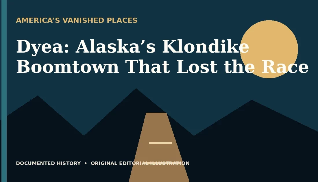 Dyea: Alaska’s Klondike Boomtown That Lost the Race — original editorial illustration