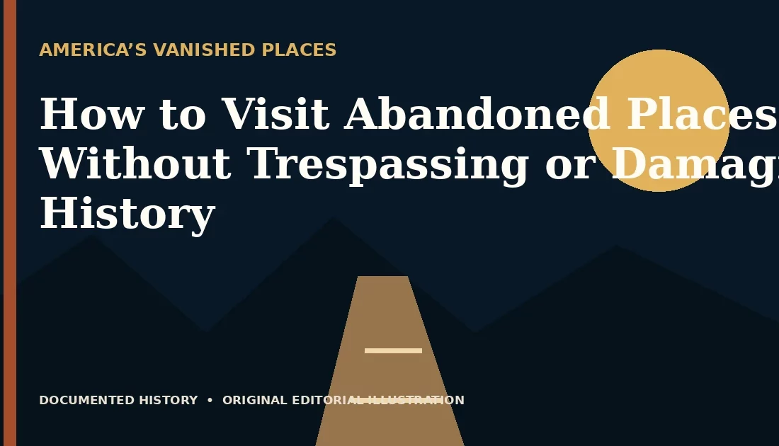 How to Visit Abandoned Places Without Trespassing or Damaging History — original editorial illustration