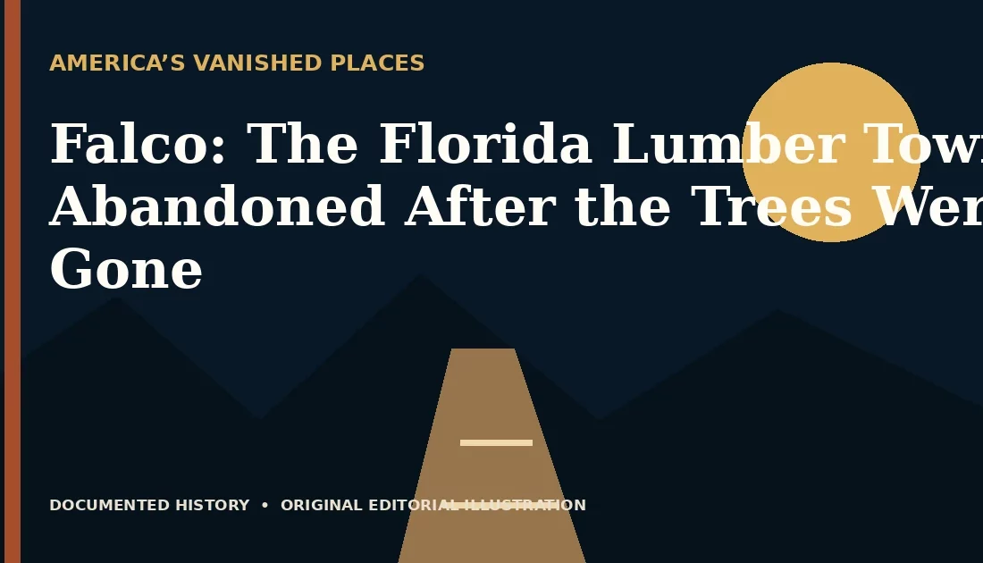 Falco: The Florida Lumber Town Abandoned After the Trees Were Gone — original editorial illustration