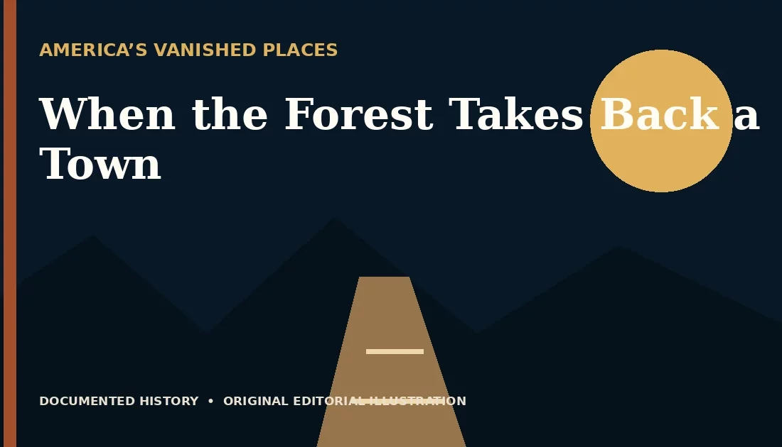 When the Forest Takes Back a Town — original editorial illustration