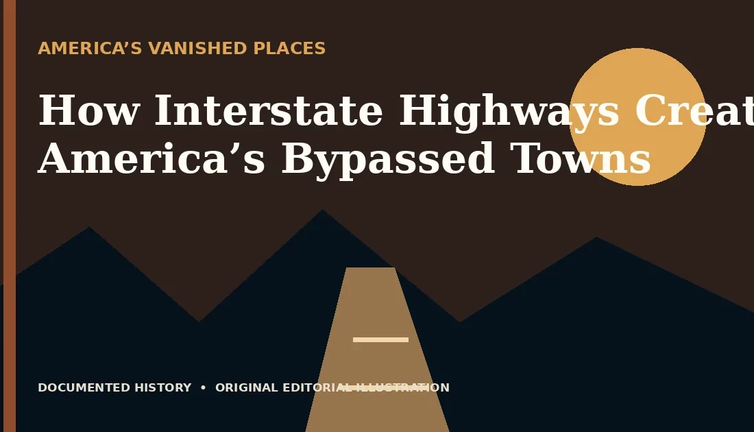 How Interstate Highways Created America’s Bypassed Towns — original editorial illustration