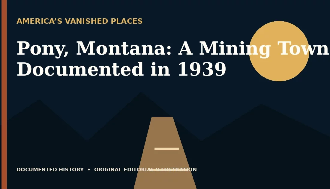 Pony, Montana: A Mining Town Documented in 1939 — original editorial illustration