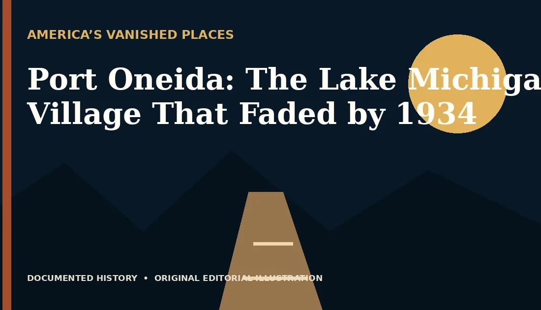 Port Oneida: The Lake Michigan Village That Faded by 1934 — original editorial illustration