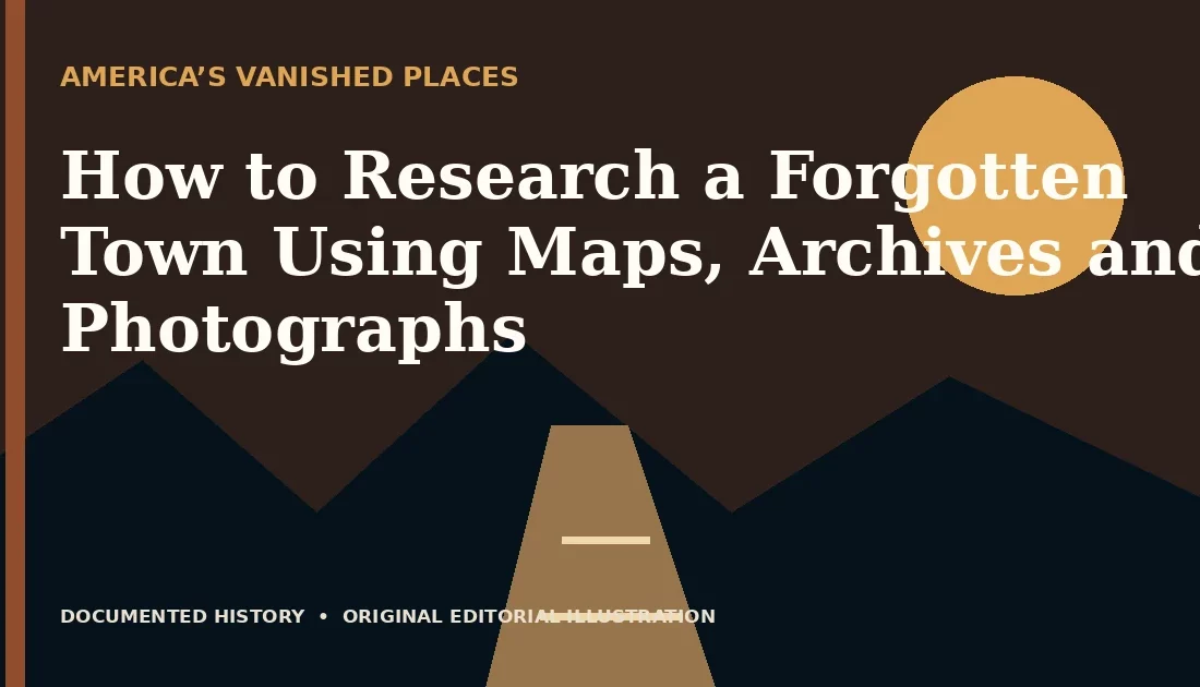 How to Research a Forgotten Town Using Maps, Archives and Photographs — original editorial illustration
