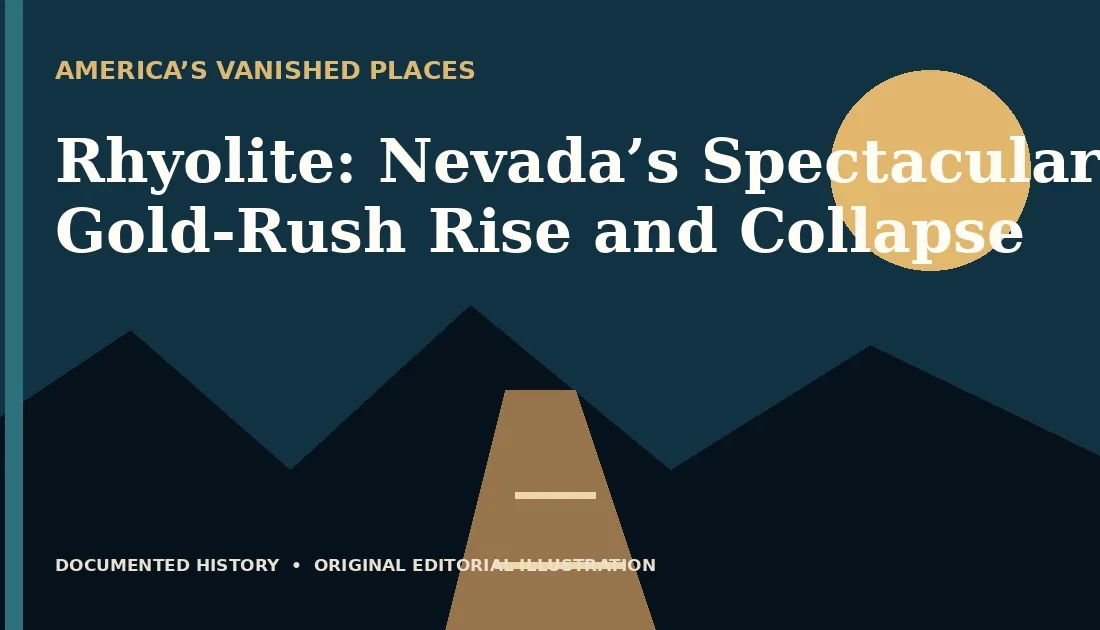 Rhyolite: Nevada’s Spectacular Gold-Rush Rise and Collapse — original editorial illustration