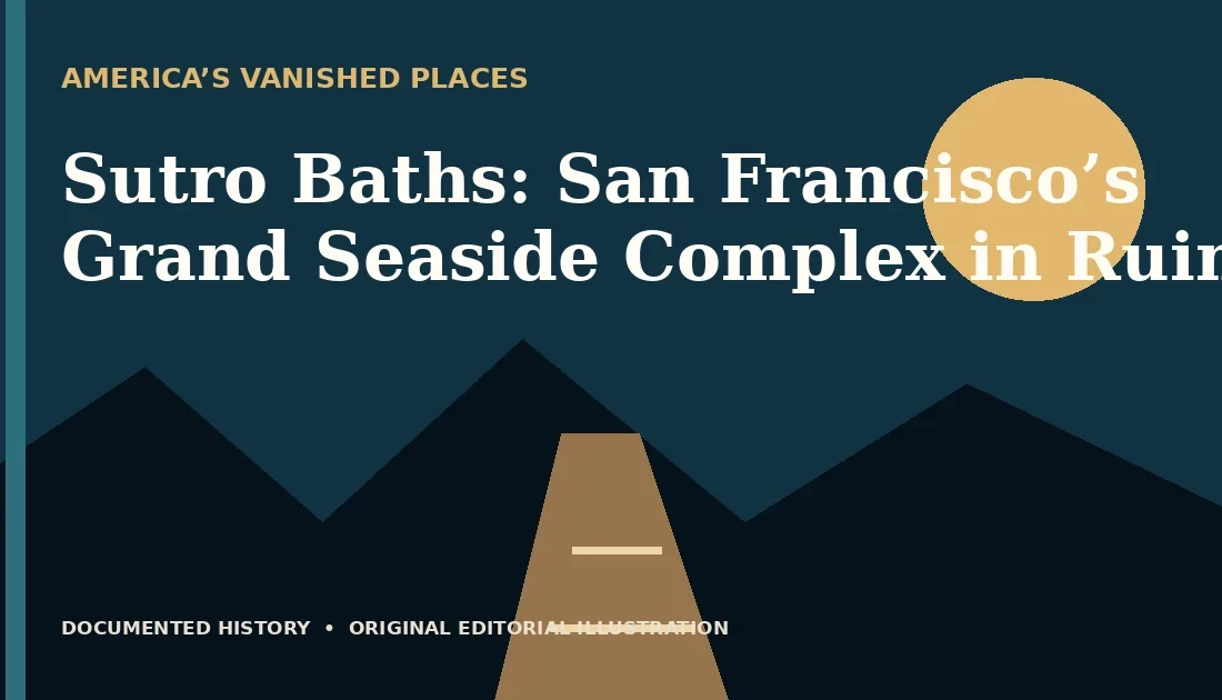 Sutro Baths: San Francisco’s Grand Seaside Complex in Ruins — original editorial illustration