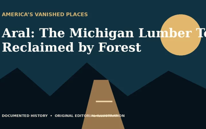 Aral: The Michigan Lumber Town Reclaimed by Forest — original editorial illustration