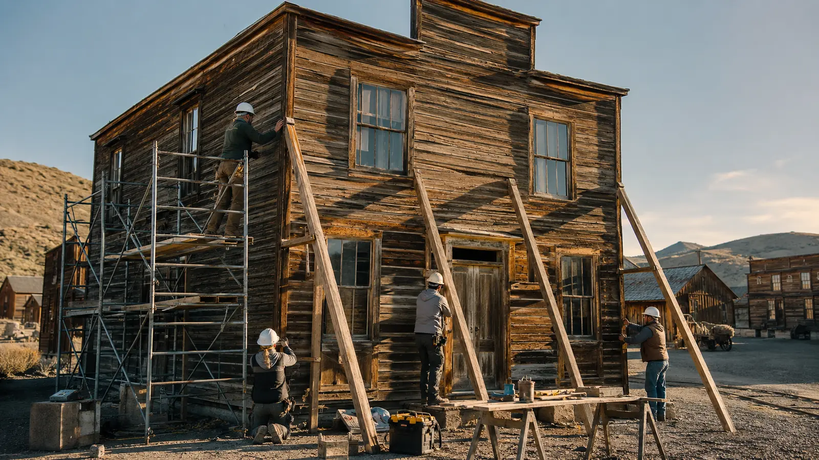 What “Arrested Decay” Really Means at a Historic Site — AI-assisted editorial illustration