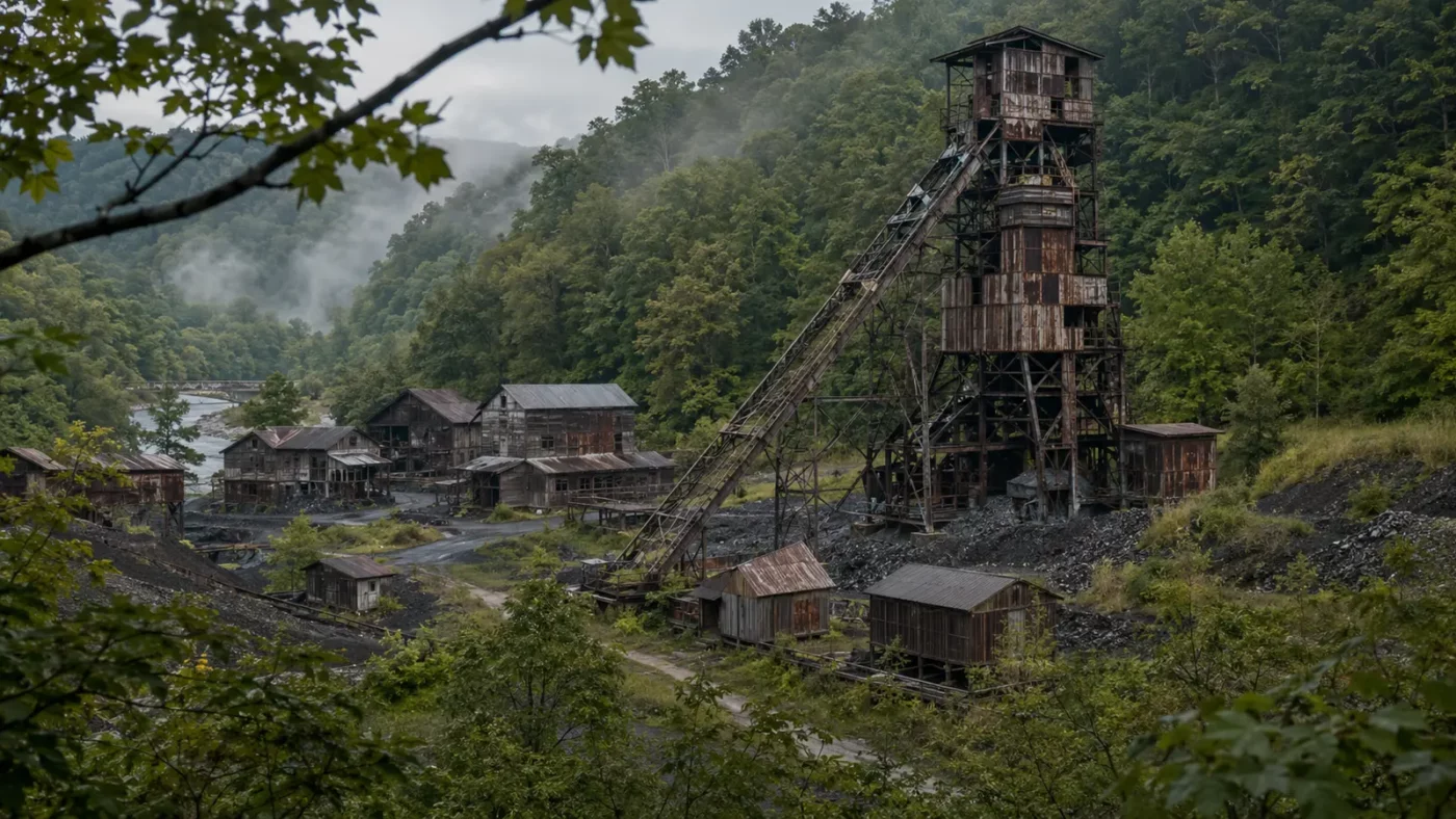 Blue Heron: Inside Kentucky’s Abandoned Coal Community — AI-assisted editorial illustration