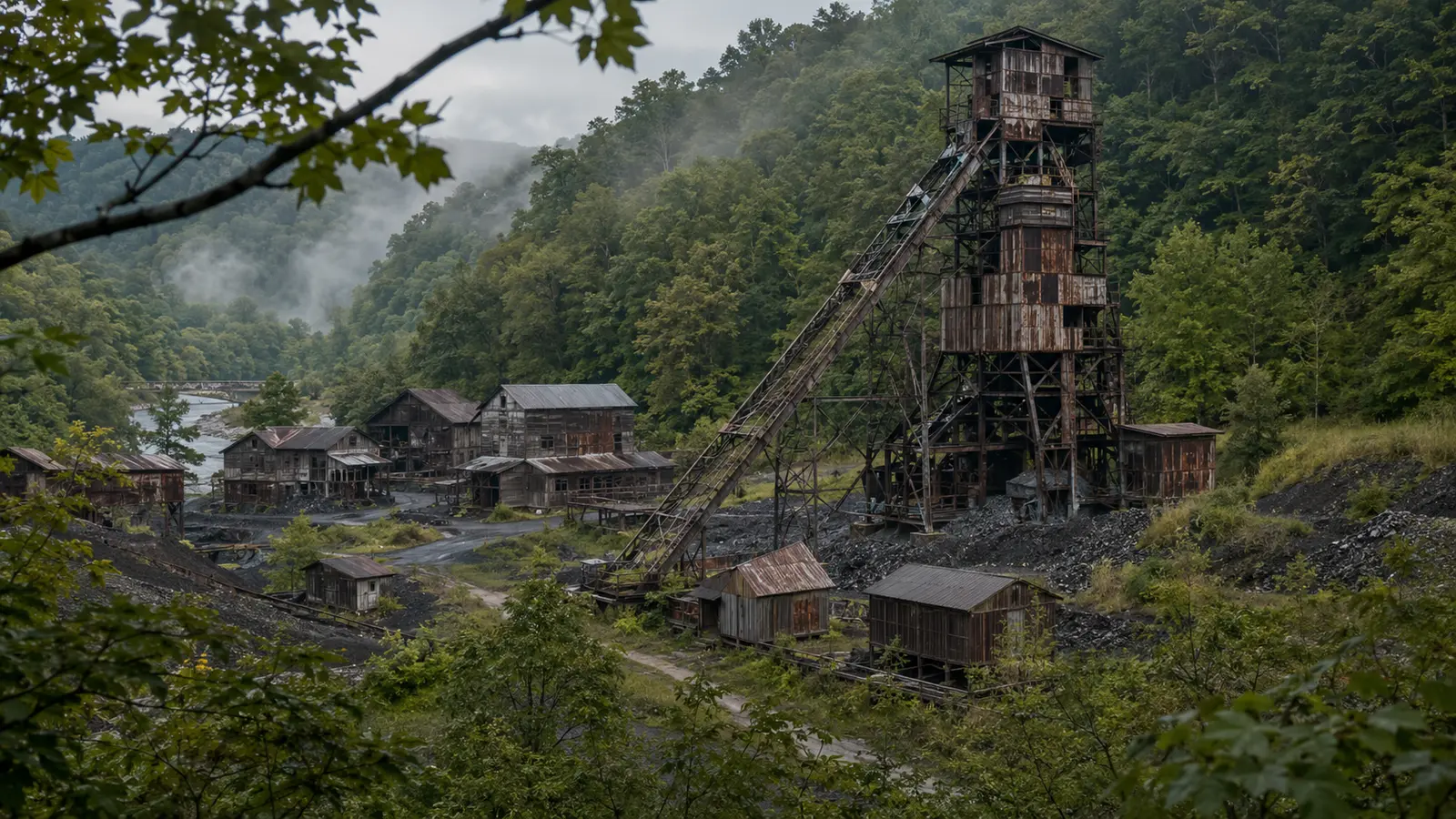 Blue Heron: Inside Kentucky’s Abandoned Coal Community — original editorial illustration