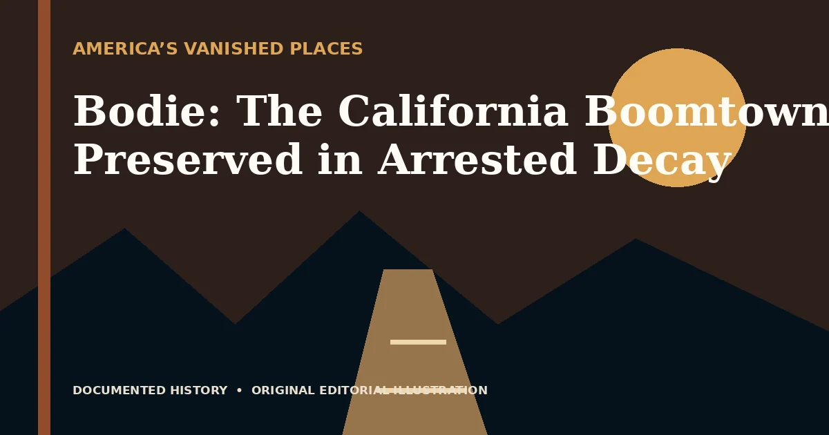 Bodie: The California Boomtown Preserved in Arrested Decay — original editorial illustration