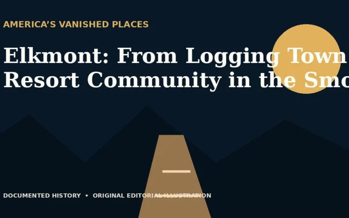 Elkmont: From Logging Town to Resort Community in the Smokies — original editorial illustration