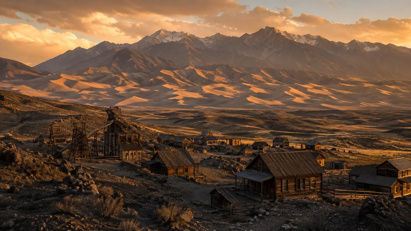 Liberty and Duncan: Colorado Mining Dreams Beside the Great Sand Dunes — AI-assisted editorial illustration