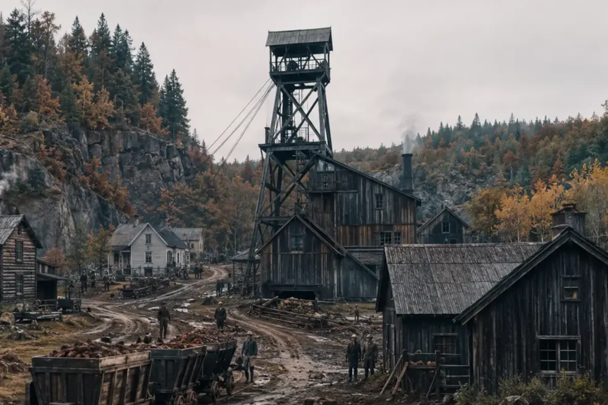 Mansfield: Michigan’s Iron-Mining Ghost Town in Federal Photographs — AI-assisted editorial illustration