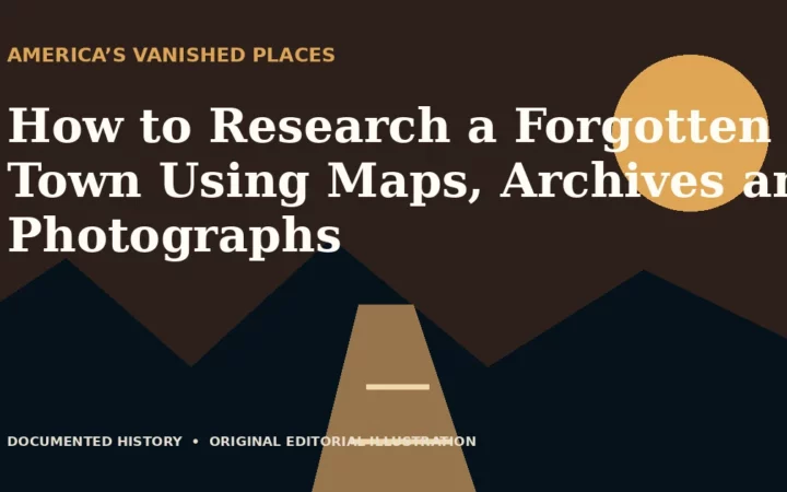 How to Research a Forgotten Town Using Maps, Archives and Photographs — original editorial illustration