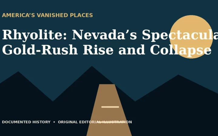 Rhyolite: Nevada’s Spectacular Gold-Rush Rise and Collapse — original editorial illustration