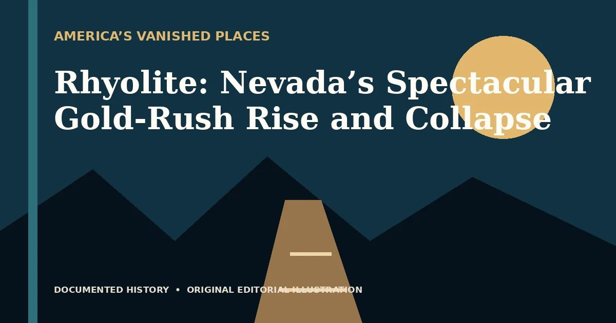 Rhyolite: Nevada’s Spectacular Gold-Rush Rise and Collapse — original editorial illustration