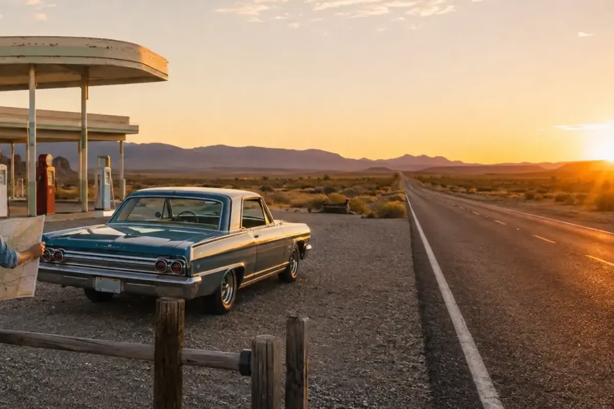 A Safer Route 66 History Trip: Reading the Road Without Entering Ruins — AI-assisted editorial illustration