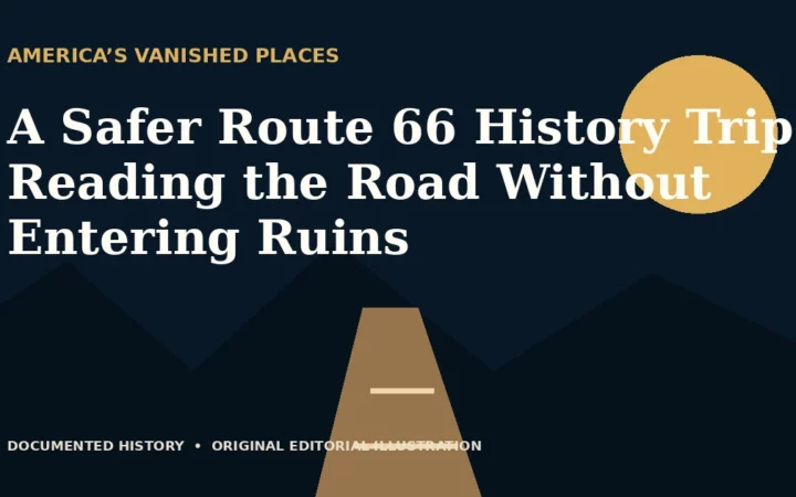 A Safer Route 66 History Trip: Reading the Road Without Entering Ruins — original editorial illustration