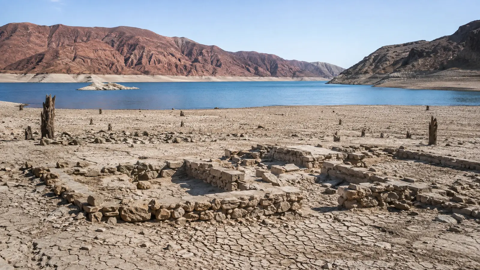 St. Thomas: The Nevada Town That Reappeared From Lake Mead — original editorial illustration