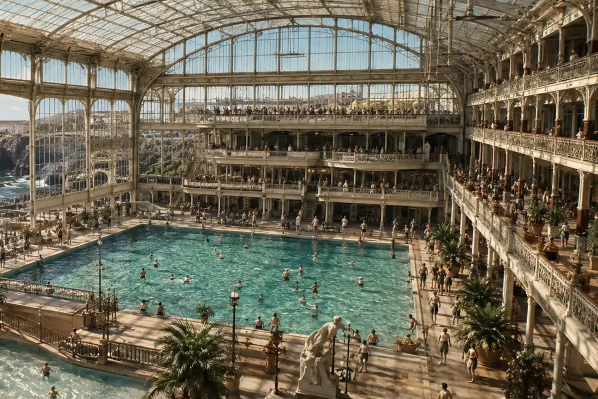Sutro Baths: San Francisco’s Grand Seaside Complex in Ruins — AI-assisted editorial illustration