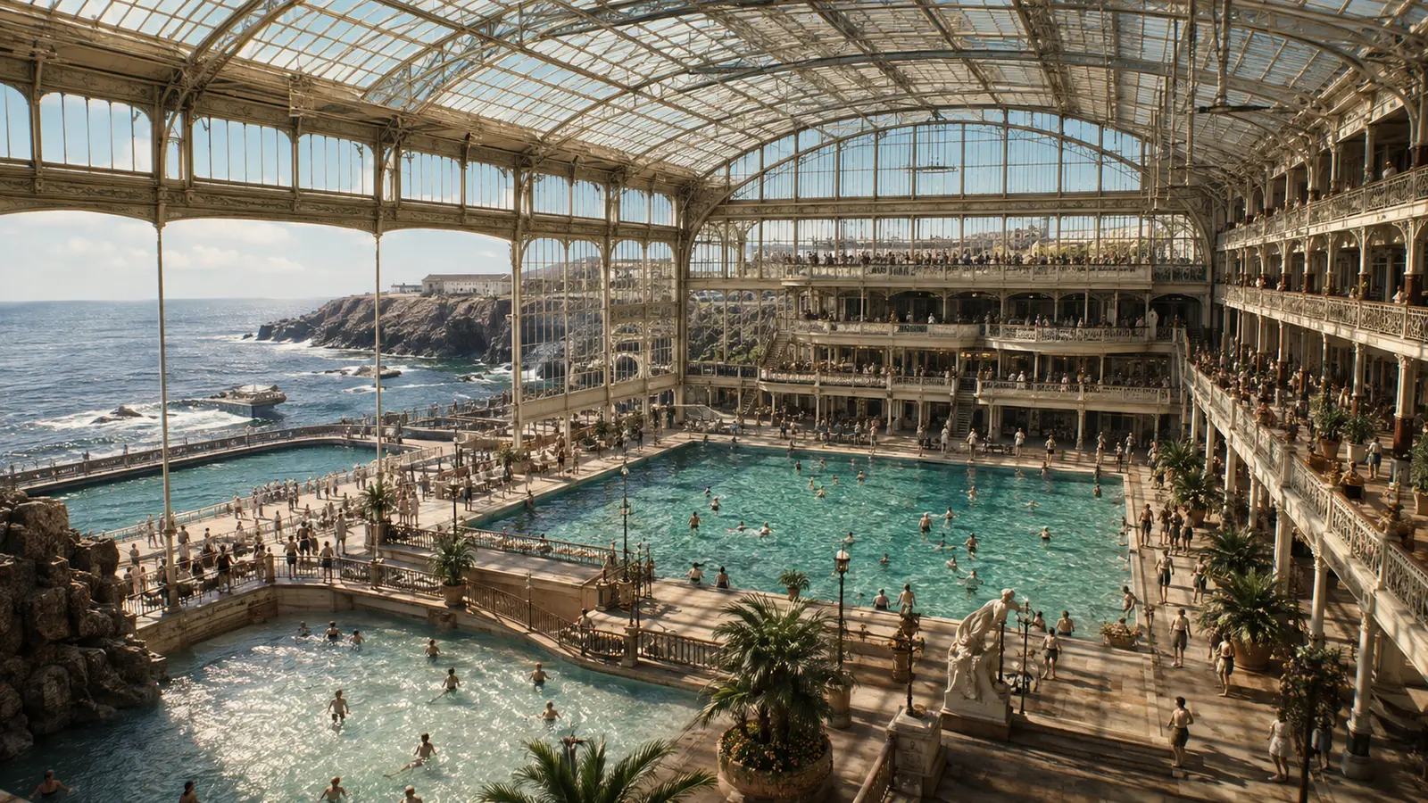 Sutro Baths: San Francisco’s Grand Seaside Complex in Ruins — AI-assisted editorial illustration