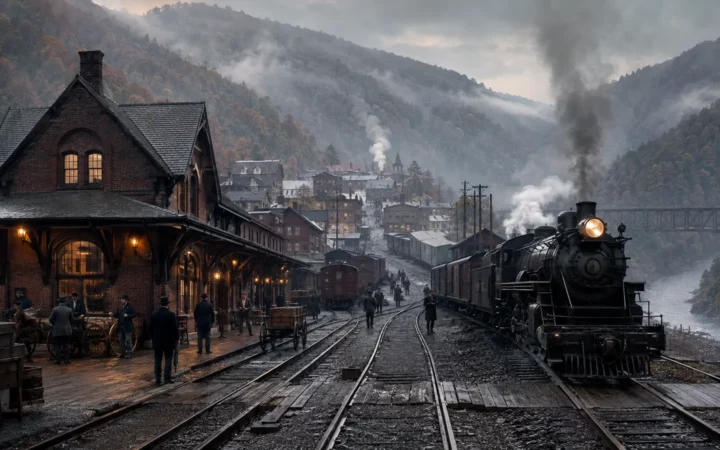 Thurmond: The West Virginia Railroad Town With Almost No Residents — AI-assisted editorial illustration