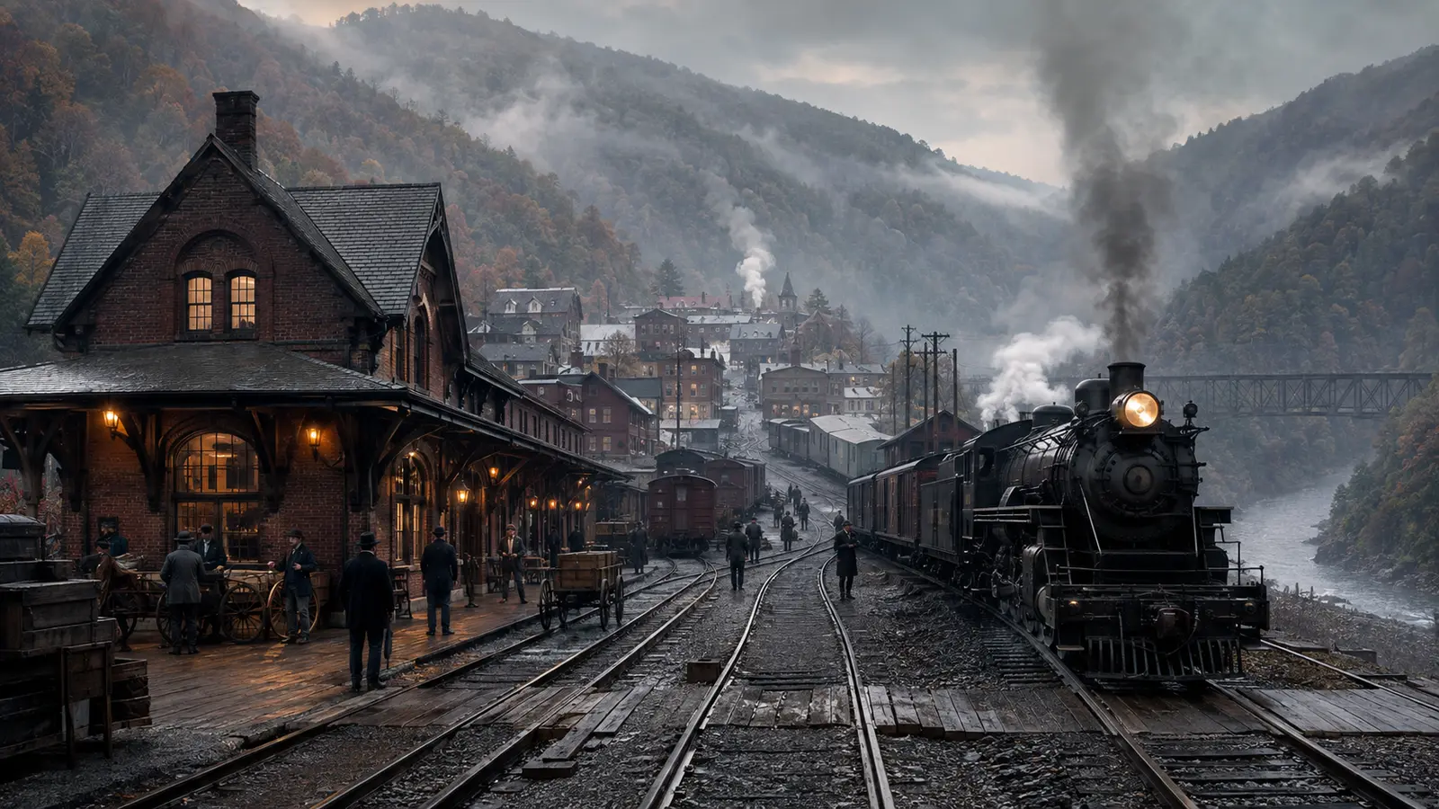 Thurmond: The West Virginia Railroad Town With Almost No Residents — AI-assisted editorial illustration