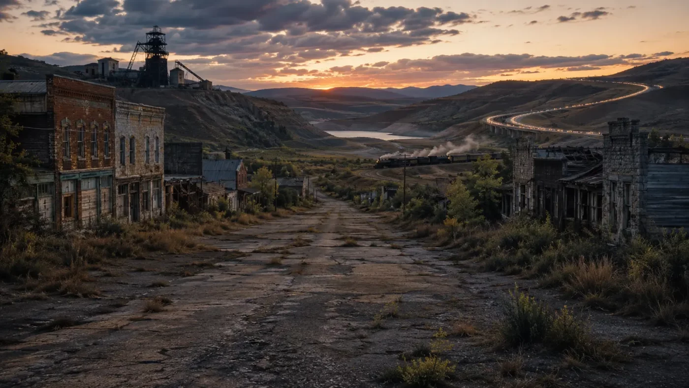 Why American Ghost Towns Vanish: Six Patterns Behind the Empty Streets — AI-assisted editorial illustration